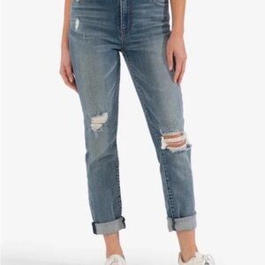 Kut from the Kloth Blue Distressed Boyfriend Jeans